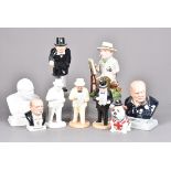 An assortment of Bairstow Manor Pottery Winton Churchill figures, to include Winston the Artist,