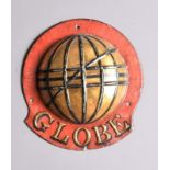 Globe Insurance Company Fire Mark, 1803-1864, W38E, tinned iron, VG, original paint