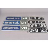 Crosville/Bristol Bus Memorabilia, comprising pairs of Crosville fleet number plates in embossed