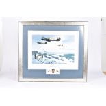 Winter Combat Signed Limited Edition Print by Richard Taylor, framed and glazed depicting Hurricanes