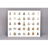 A collection of 35 military regimental cap badges, comprising Hampshire Yeomanry Carabiniers, The