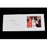 HM Queen Elizabeth The Queen Mother signed Christmas card 1990, signed in blue ink 'from Elizabeth