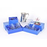 An RAF Pewter Presentation tankard, together with a group of four Avro Vulcan glass tumblers, a