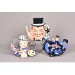 Three Winston Churchill ceramic tea pots, comprising a Carlton Ware Limited Edition example, 8/