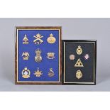 A group of British Naval cap badges, to include, Nelson Battalion, Machine Gun Corps Naval Division,