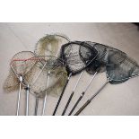 A collection of eight landing nets, to include maker's, Hardy, Sharpes of Aberdeen, Whitlock, and