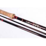A Hardy #10 Graphite De-Luxe Spey three piece fishing rod, 15', complete with retailers bag