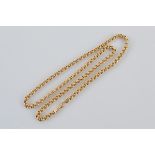 A 9ct gold cable link chain, 62cm long, 21.2g