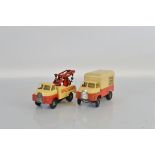 Two unboxed Tri-ang Minic Bedford vehicles including a 'Push and Go' #225M Breakdown Lorry 'Minic