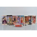 Eight boxed fashion dolls, including four Barbie - 'Katiana Jimenez' (Ltd Edition), 'Exotic