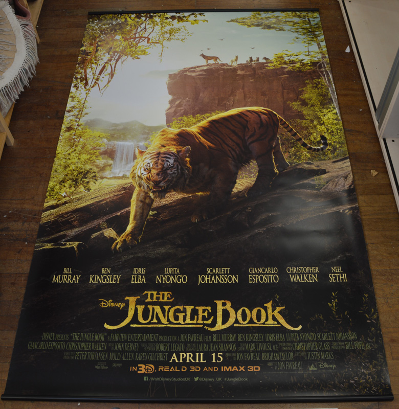 A large Disney Jungle Book (2016) poster, depicting Shere Khan, rolled condition. 245cm x 153cm.