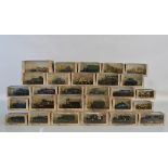 Twenty Eight Atlas Editions WWII Military Vehicles models, all contained in plastic display cases