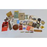 A mixed lot of collectables, including vintage playing card decks and dice sets, Magazine of The