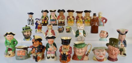 A large quantity of character jugs and toby jugs, including Beswick, Staffordshire, Avon, Bond Ware,