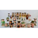 A large quantity of character jugs and toby jugs, including Beswick, Staffordshire, Avon, Bond Ware,