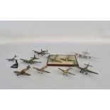 Ten Atlas Edition diecast plane models, all with display stands