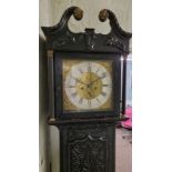 A 19th century 8-Day longcase clock, by Hamshaw of Wakefield. The brass and steel face with Roman