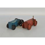 A hard to find unboxed Tri-ang Pressed Steel RAF Tractor No.2 in blue with large white 'RAF'