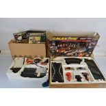 Scalextric Le Mans 24 Hour slot car racing set, with original two Porsche models c.125, boxed.