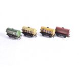 Hornby-Dublo 00 Gauge 3-Rail Tank Wagons, ESSO buff (2, one with fading), Power with Hand, one