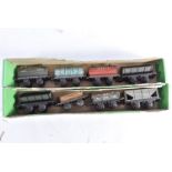 Assorted Bing 0 Gauge Freight Stock, comprising red Shell tanker, blue 'Shields & Brown' and later