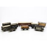 Leeds/Milbro/Scratchbuilt 0 Gauge Freight Stock, comprising bogie GN luggage van in mid-brown as