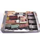 Kit-built 0 Gauge Horse Boxes and Brake Vans, most with semi-scale wheels and of wooden