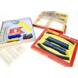 Uncommon Tri-ang Clockwork Train Set and Tri-ang Hornby Blue DMU Set, RB 5 Set (produced in 1971),