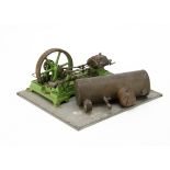 A partially-dismantled Duplex-cylindered Live Steam Stationary Engine by Doll & Co, the engine