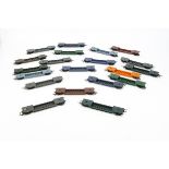 Tri-ang 00 Gauge Bogie Well wagons, twenty example ranging from light blue, orange , brown,