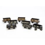 A rake of Milbro 0 Gauge 4-wheel Goods Wagons, including uncommon 'Wagon Repairs Ltd' open no 2913