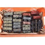 A Collection of vintage 0 Gauge Bing Wagons, comprising 3 red Shell tankers, uncommon late 4-wheel
