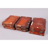 Thornton Pickard Half Plate Wooden DDS Plate Holders, a collection of twelve plate holders, mahogany