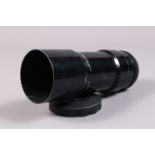 A Taylor Hobson Plumbital 8in f/4 Lens, black, T4.5, serial no 684689, made by Rank Taylor Hobson,