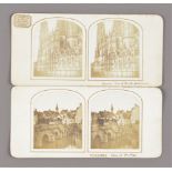 Stereoscopic Cards, various periods - French salt print cards - St Ouen, Rouen, Chartres bridge,