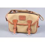 A Billingham Caxton Camera Bag, canvas, tan with leather trim, 30L x 13L x 20H (cm) G-VG, with