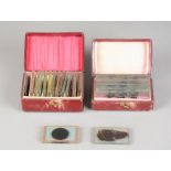 An early 19th Century rare and important group of Fossilised Wood Section Microscope Slides and