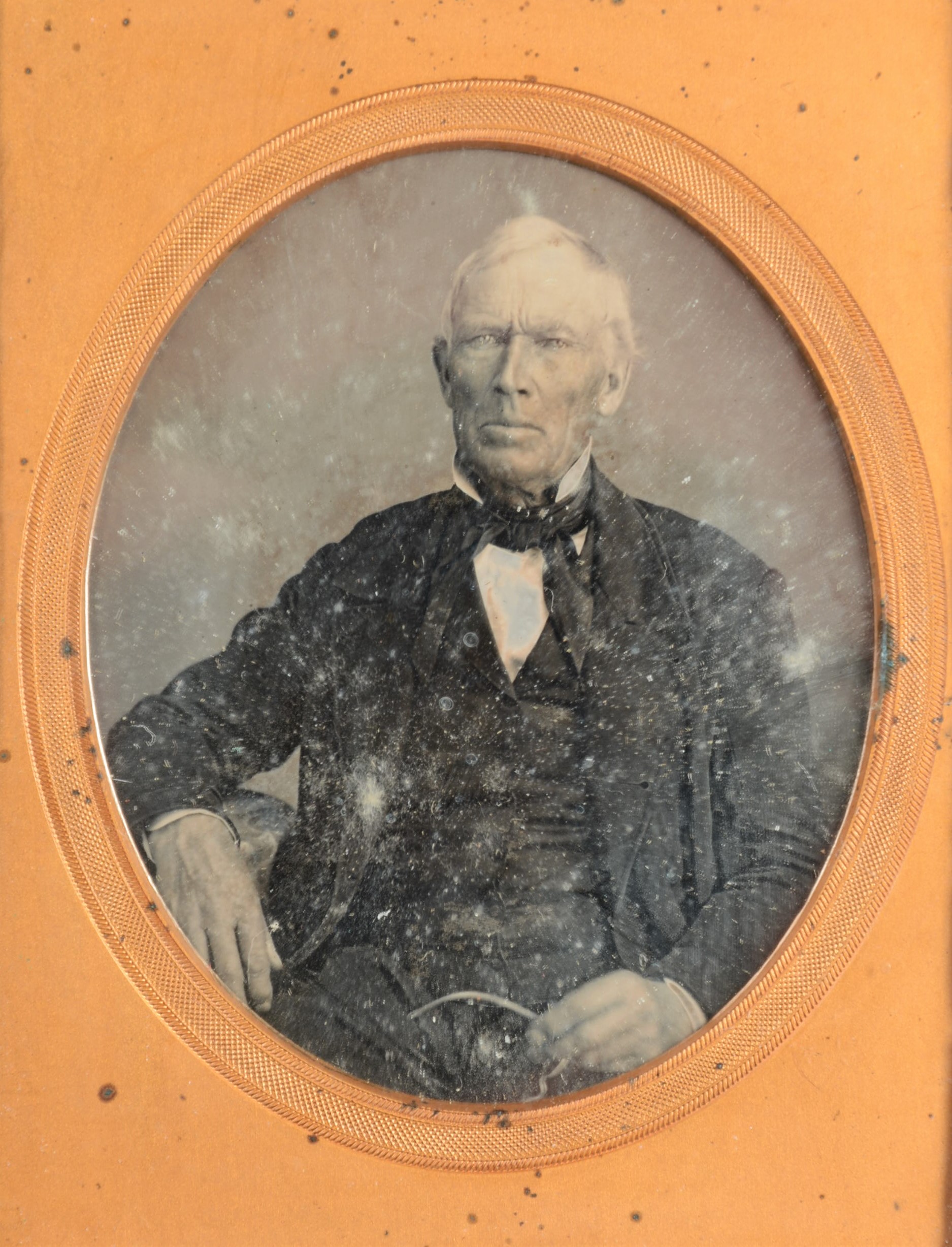 Cased Portrait Daguerreotypes of Gentlemen, quarter-plate - elderly gentlemen, spectacles in left