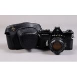 A Black Asahi Pentax Spotmatic SP II SLR Camera, serial no 5054694, early 1970s, body G-VG, slight