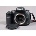 A Canon E0S 7D Mark II Camera body, serial no 023020001443, powers up, shutter working, flash
