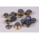 Taylor Hobson and Other Brass Lenses, comprising a Taylor, Taylor & Hobson 6½ x 4¾ M.A.R. 5.12in