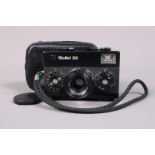 A Rollei 35 Compact Camera, black, made in Singapore, serial no 3280150, shutter working, meter