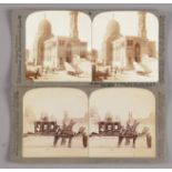 Underwood & Underwood Stereoscopic Cards, Egypt, in book-form slip case, G (100)