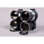 Two Mamiya Sekor TLR Lenses, a 18cm f/4.5 lens, serial no 756535, shutter working, barrel G, light