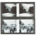 Stereoscopic Glass Diapositives, 130mm x 60mm, travels in France and Alps (51) and negatives (24),