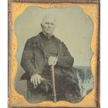 Cased Portrait Ambrotypes, sixth-plate - one in Union case (15), ninth-plate - two in Union cases (