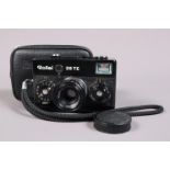 A Rollei 35 TE Compact Camera, black, made in Singapore, shutter working, meter untested, body G-VG,