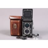 A Rolleiflex Automat TLR Camera, model 4KA, serial no 1282293, body G, paint wear to edges, focusing