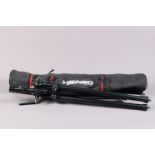 Two Tripods, comprising a Benbo Trekker tripod with Benbo ball head, a maker's soft case and a