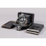 An Ica Atom Horizontal Folding Bed Plate Camera, for 6 x 4.5cm plates, body G, dial-set shutter